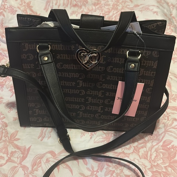 💕 [VALENTINE] NWT Juicy Couture Bling Pink Heart Embroidered Tote Bag - Picture 5 of 9